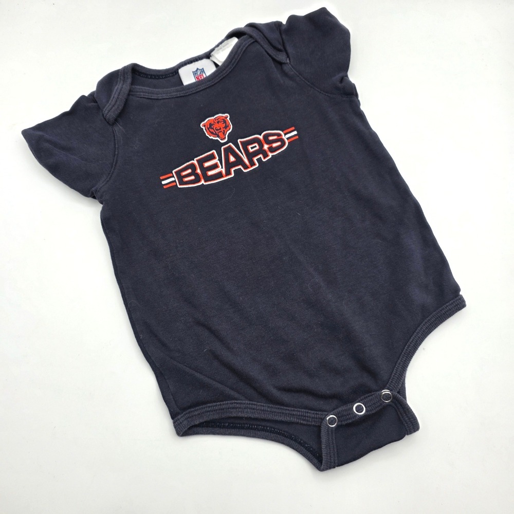 NFL Team Apparel Chicago Bears Bodysuit Navy Blue Short Sleeve Kids 18 Months